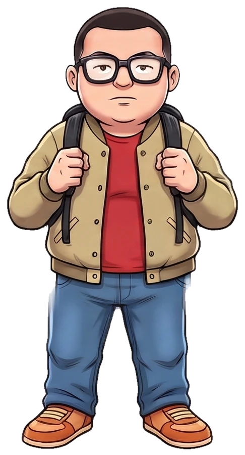 Yung Fry — youngest crew member with glasses and a power glove